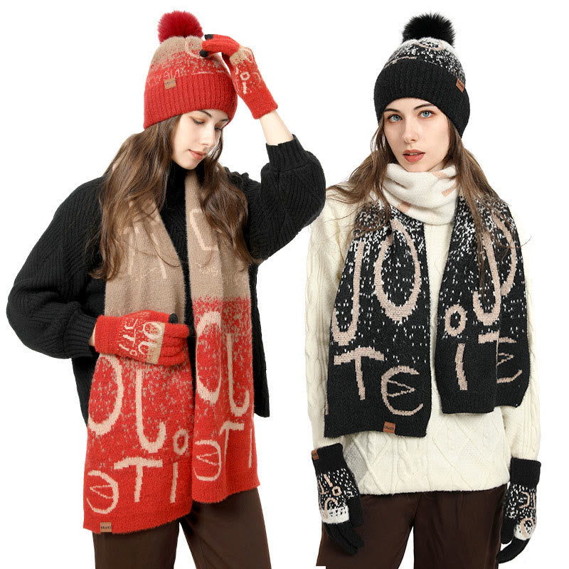 Alphabet Gloves Beanie Scarf 3 In 1 Set - image 0