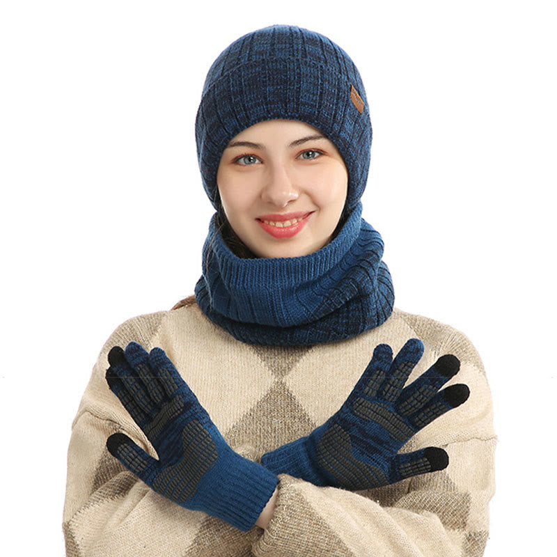 Outdoor Warmth Gloves Beanie Scarf 3 In 1 Set - image 10