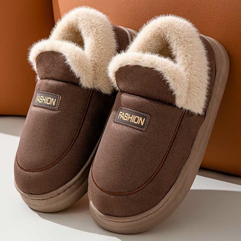 Plus Size Cozy Bedroom Slippers - Coffee - US 8-9 - image 7