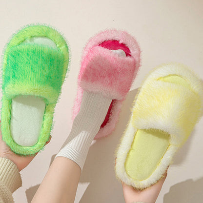 Plus Size Candy Color Plush Slippers - image 3