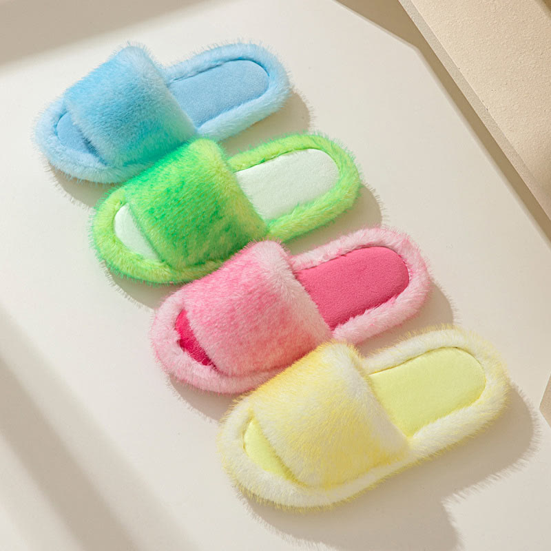 Plus Size Candy Color Plush Slippers - image 5
