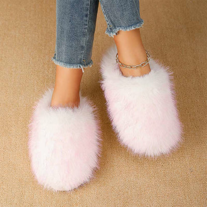 Plus Size Long Fur Plush Slippers - image 3