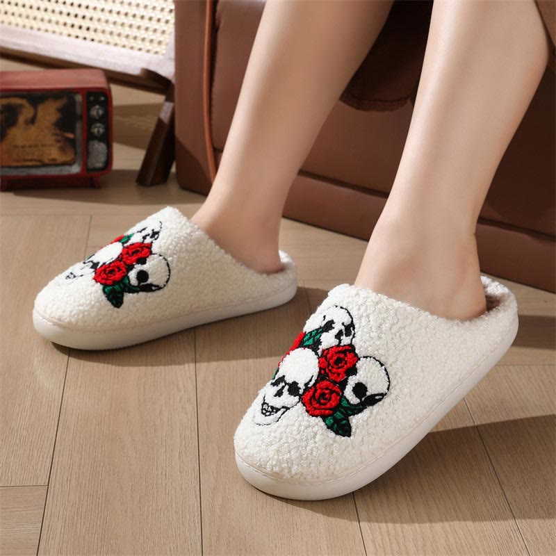 Plus Size Bat Skull Slippers - image 1