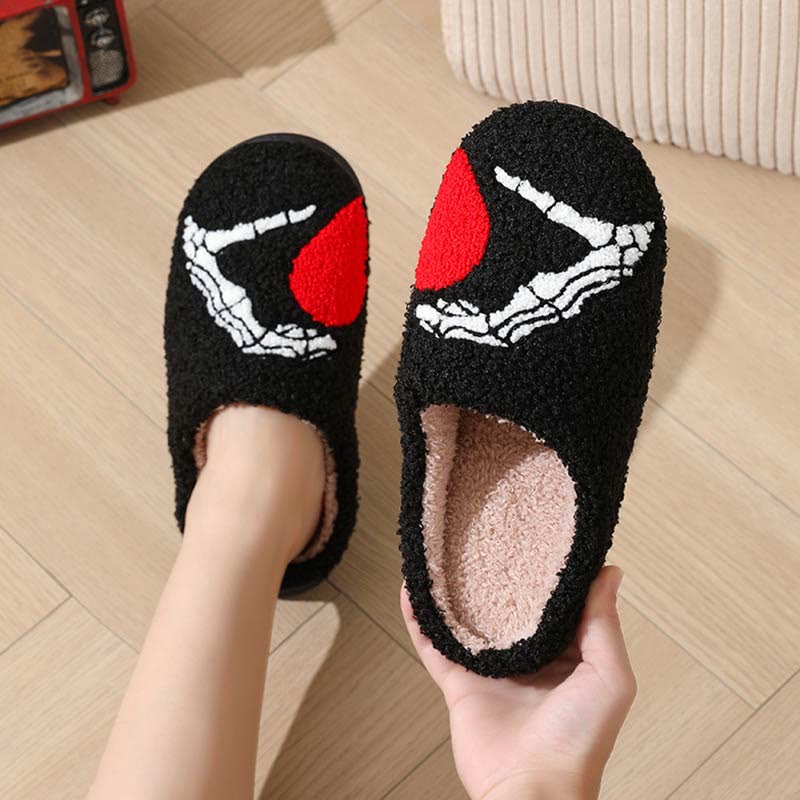 Plus Size Ghost Face Hand Heart Slippers - image 6