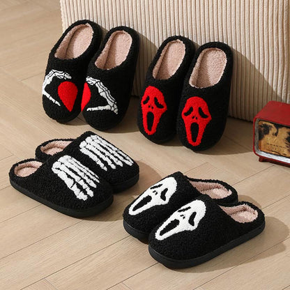 Plus Size Ghost Face Hand Heart Slippers - image 10