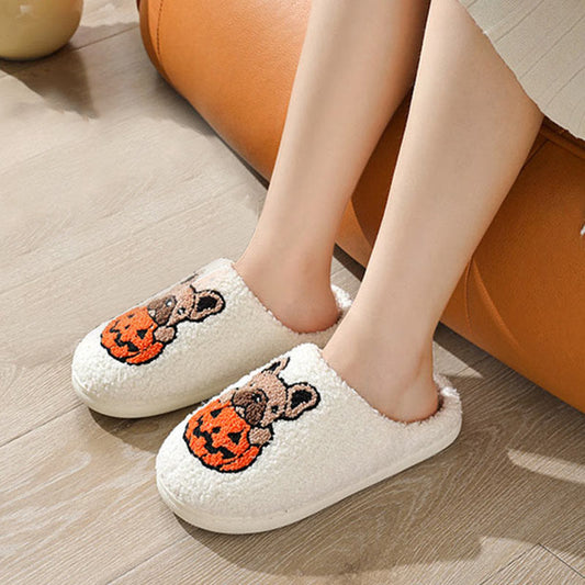Plus Size Puppy Pumpkin Slippers - image 1