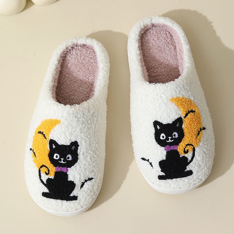 Plus Size Moon Cat Slippers - White - EU43-44(US9-10) - image 6