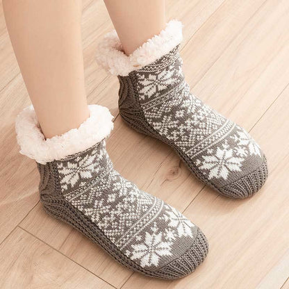 Plus Size V Snowflake Shaped Slipper Socks - Grey - EU36-42(US3-8.5) - image 4