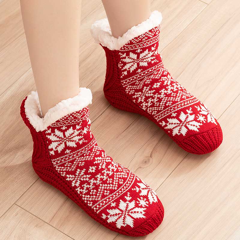 Plus Size V Snowflake Shaped Slipper Socks - image 8