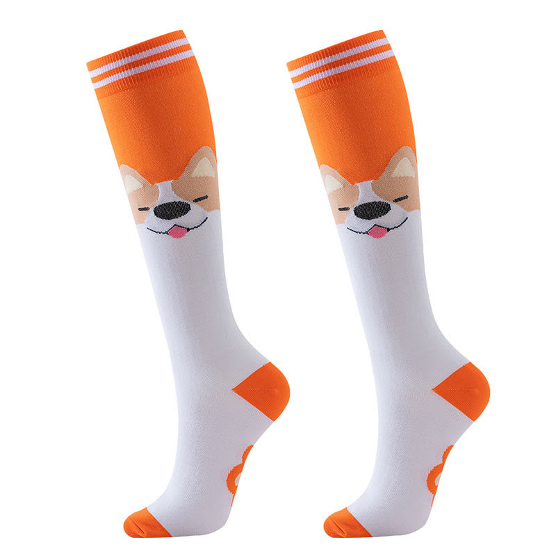 Purple Puppy Series Pattern Compression Socks(6 Pairs) - image 4