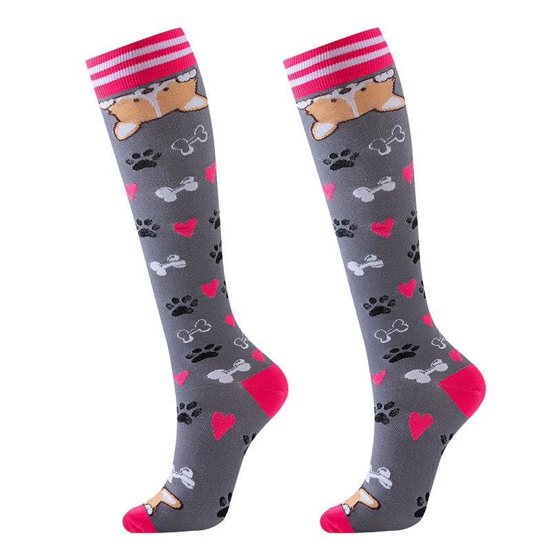 Purple Puppy Series Pattern Compression Socks(6 Pairs) - image 5