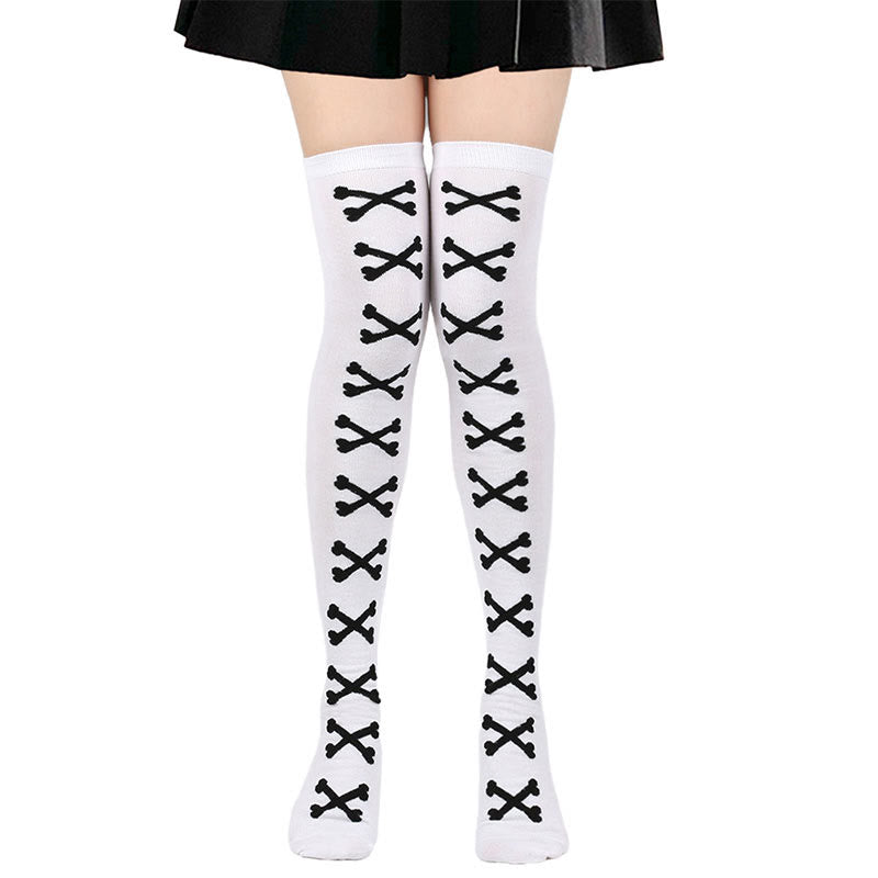 Halloween Bone Thigh High Knee Socks(7 Pairs) - image 3