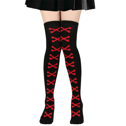 Halloween Bone Thigh High Knee Socks(7 Pairs) - image 0