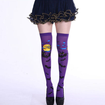 Halloween Haunted Bats Thigh High Knee Socks(5 Pairs) - image 4
