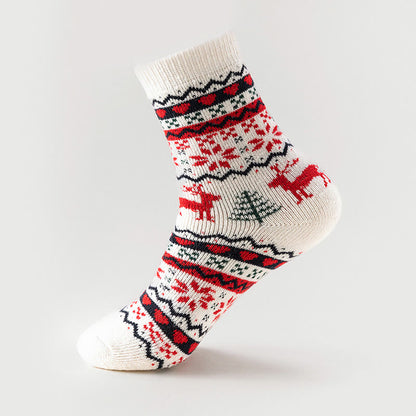 Christmas Elk Snowflake Quarter Socks(6 Pairs) - image 2