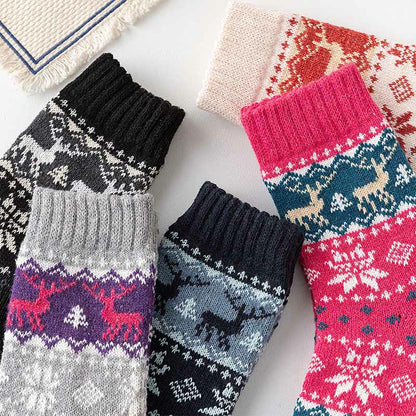 Christmas Elk Series Quarter Socks(5 Pairs) - image 5