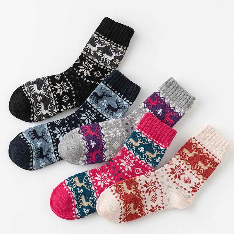 Christmas Elk Series Quarter Socks(5 Pairs) - image 2