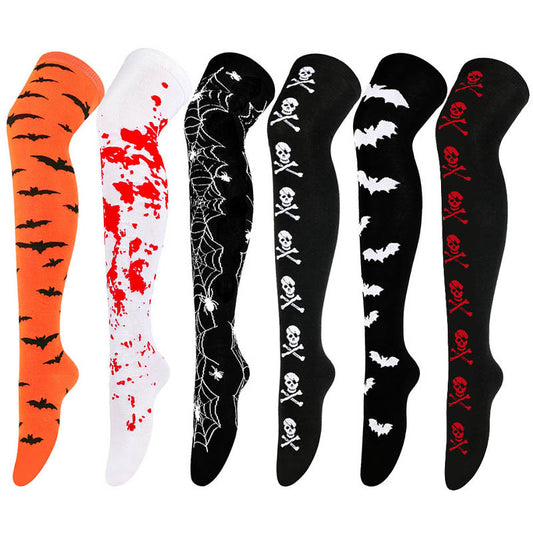 Halloween Thigh High Knee Socks(6 Pairs) - Multicolor - EU37-40(US4-7) - image 1
