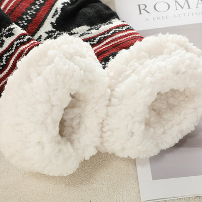 Plus Size Snowflake Color Matching Slipper Socks(2 Pairs) - image 9
