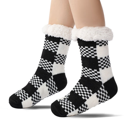 Plus Size Grid Slipper Socks(2 Pairs)