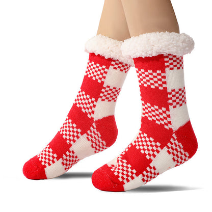 Plus Size Grid Slipper Socks(2 Pairs)