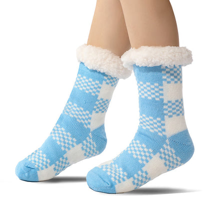 Plus Size Grid Slipper Socks(2 Pairs)