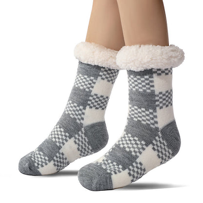 Plus Size Grid Slipper Socks(2 Pairs)