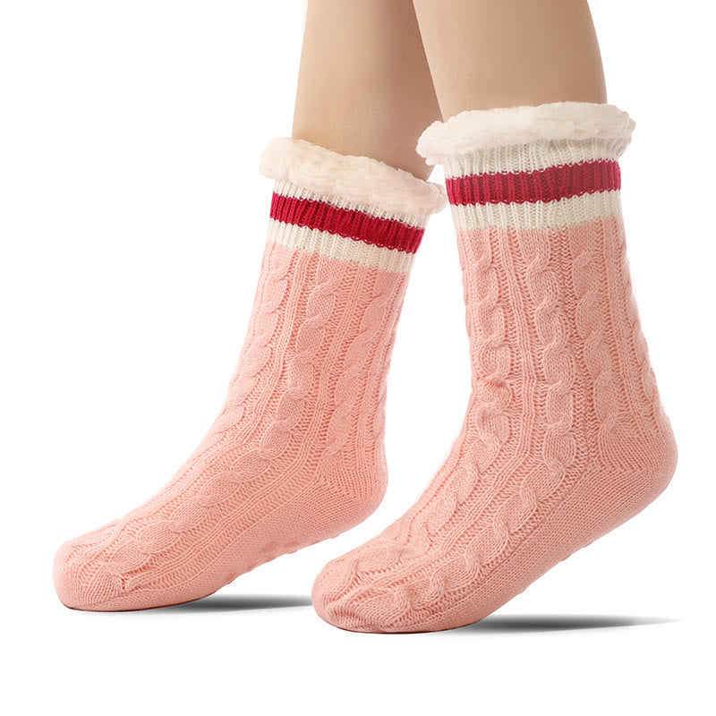 Pure Color Lambskin Slipper Socks - Pink - EU37-40(US4-7) - image 5