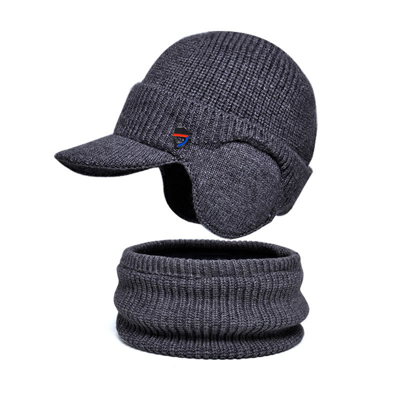 Warm Earmuffs Beanie Scarf 2 In 1 Set - Dark Grey - One Size - image 10