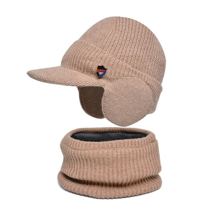 Warm Earmuffs Beanie Scarf 2 In 1 Set - Khaki - One Size - image 8