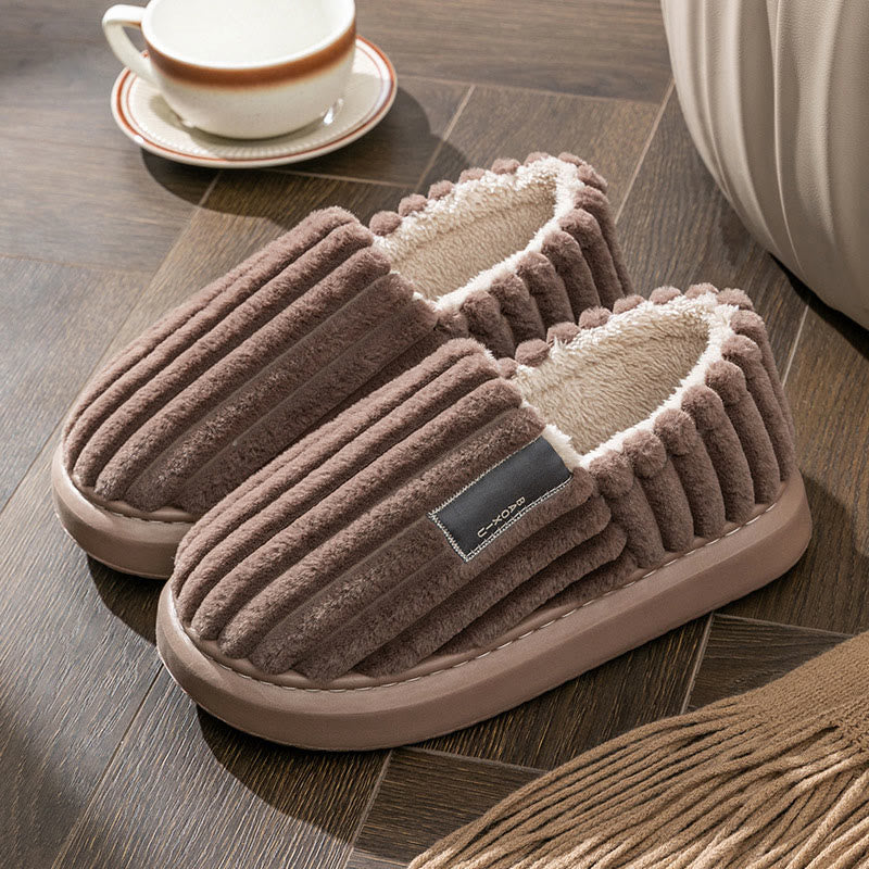 Plus Size Winter Plush Slippers - Coffee - EU48-49(US13-14) - image 11
