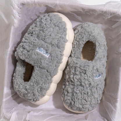 Plus Size Solid Color Thick Sole Slippers - Blue - EU43-44(US9-10) - image 8