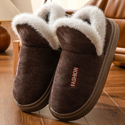 Plus Size Skin Friendly Warm Slippers - Coffee - EU45-46(US11-12) - image 7