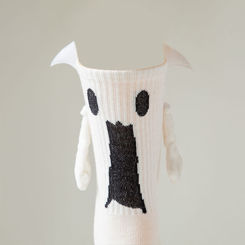Plus Size Ghost Magnetic Attraction Quarter Socks(2 Pairs) - White - EU36-44(US3-10) - image 10
