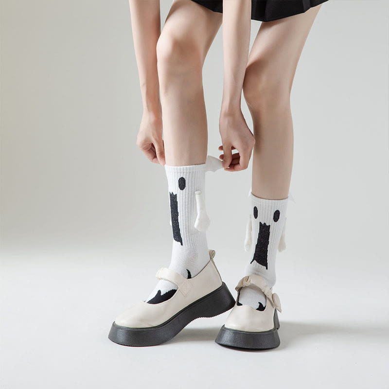 Plus Size Ghost Magnetic Attraction Quarter Socks(2 Pairs) - image 2