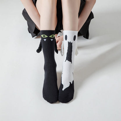 Plus Size Ghost Magnetic Attraction Quarter Socks(2 Pairs) - Multicolor - EU36-44(US3-10) - image 1