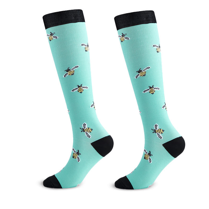 Animal Fruit Knee High Compression Socks(6 Pairs) - image 9