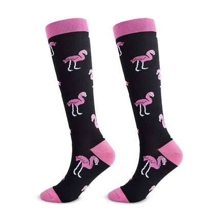 Animal Fruit Knee High Compression Socks(6 Pairs)