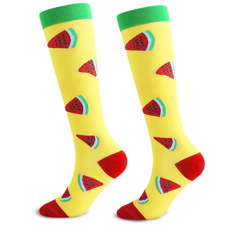 Animal Fruit Knee High Compression Socks(6 Pairs)