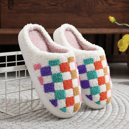 Plus Size Colorful Lattice Slippers - image 1