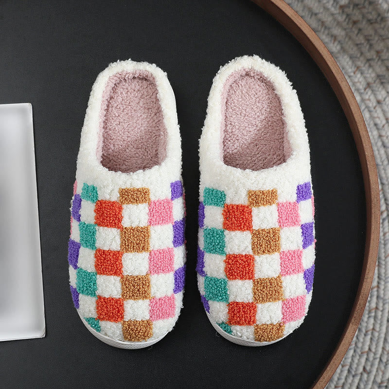 Plus Size Colorful Lattice Slippers - image 0