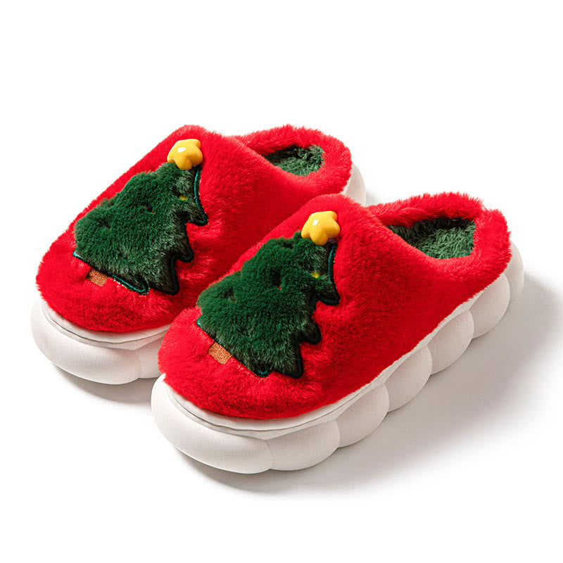 Plus Size Christmas Tree Slippers - Red - EU44-45(US10-11) - image 9