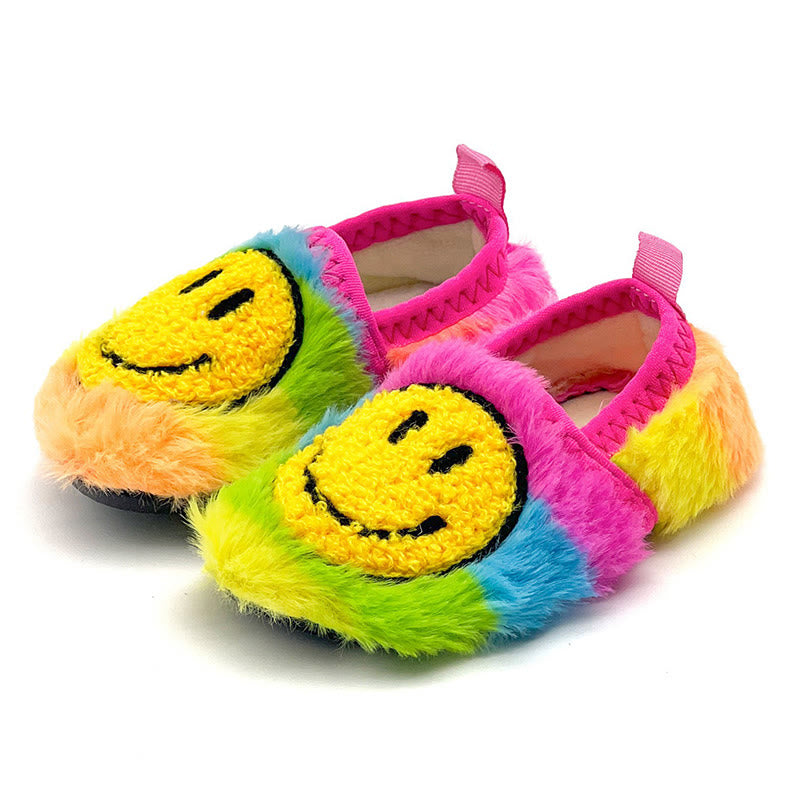 Plus Size Rainbow Smiley Face Slippers - Rainbow - EU50-51(US15-16) - image 0