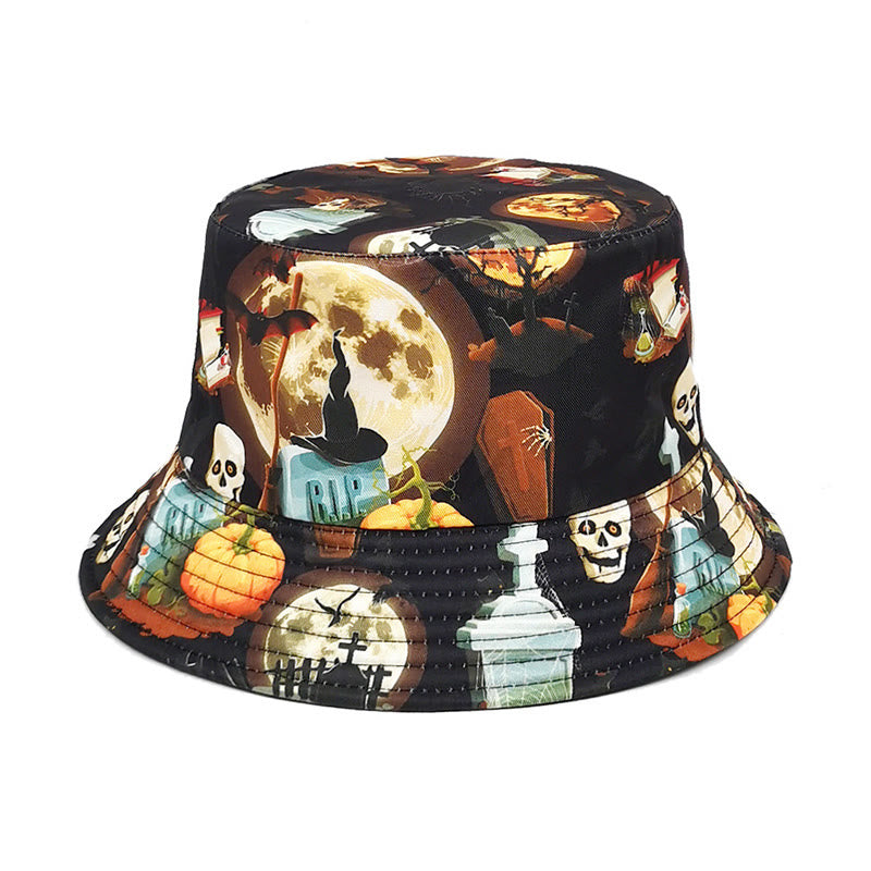 Plus Size Halloween Moon Bucket Hat