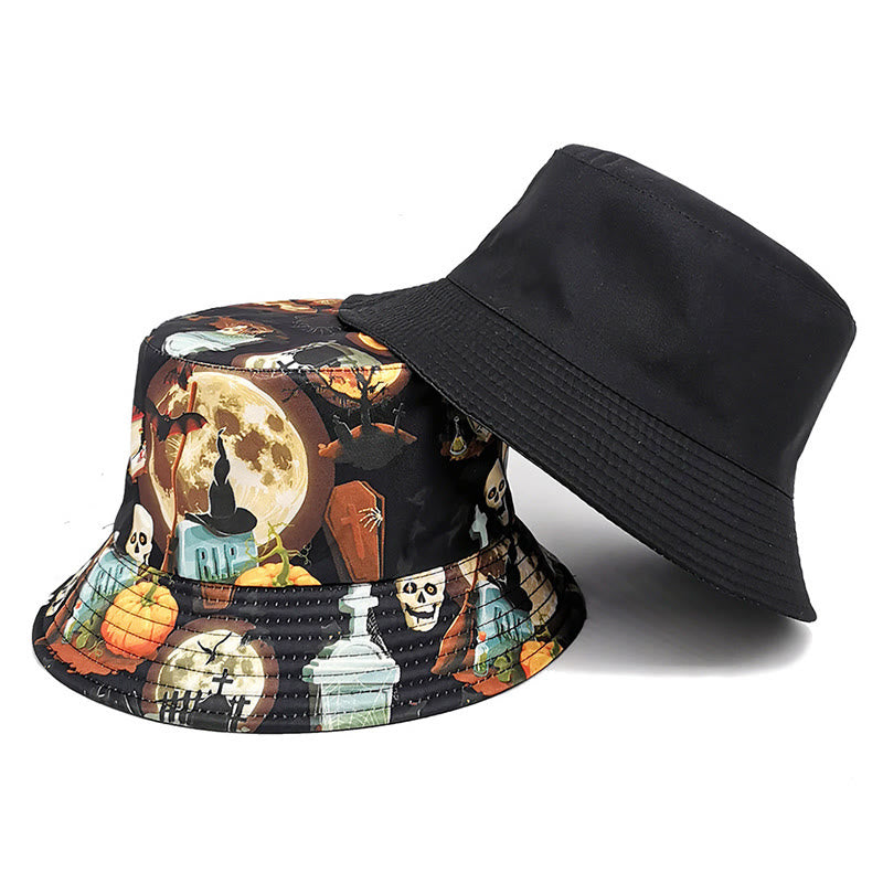 Plus Size Halloween Moon Bucket Hat