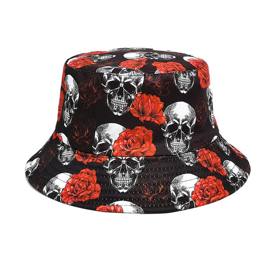 Plus Size Rose Skull Bucket Hat