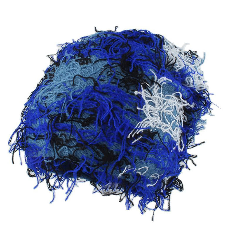 Plus Size Unisex Knitted Fuzzy Beanie - Navy Blue - One Size - image 4