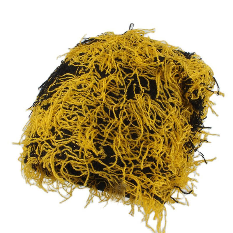 Plus Size Unisex Knitted Fuzzy Beanie - Yellow - One Size - image 1