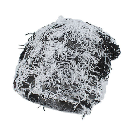 Plus Size Unisex Knitted Fuzzy Beanie - White - One Size - image 8