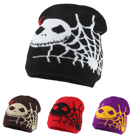 Plus Size Ghost Face Spider Web Beanie